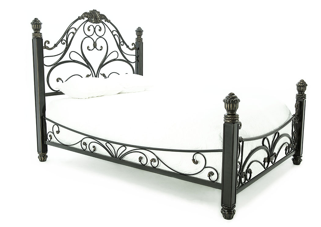 DIANA ANTIQUED BRONZE KING BED  ,LARGO BY ELEMENTS INTERNATIONAL GROUP