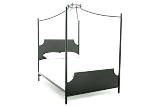 TRADITIONAL BLACKENED BRONZE KING CANOPY BED,MAGNOLIA HOME FURNISHINGS