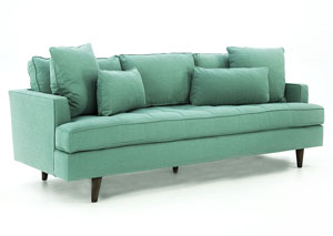 MID-CENTURY MODERN TURQUOISE SOFA,MAGNOLIA HOME FURNISHINGS