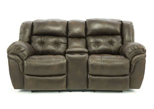 HAYGEN ESPRESSO RECLINING LOVESEAT WITH CONSOLE,HOME STRETCH