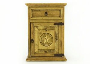 TEXAS STAR HONEY RIGHT DOOR NIGHTSTAND,RUSTIC SPECIALIST