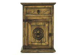 Image for FLEUR DE LIS ANTIQUE LEFT DOOR NIGHTSTAND