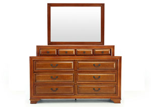 REMINGTON MEDIUM CHERRY DRESSERANDMIRROR,LIFESTYLE FURNITURE