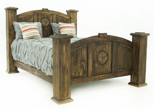 ANTIQUE  STAR QUEEN BED,RUSTIC SPECIALIST