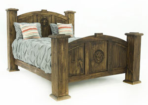 FLEUR DE LIS ANTIQUE KING BED ,RUSTIC SPECIALIST