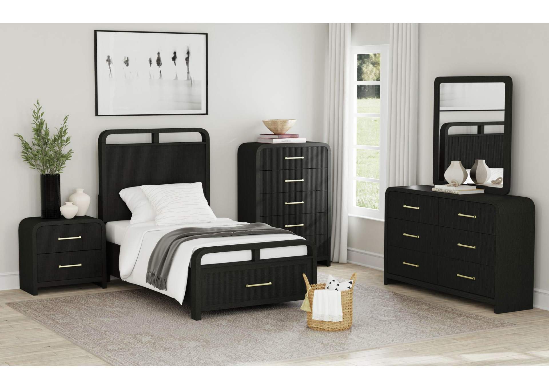 RIDGEMONT BLACK TWIN BED,ELEMENTS INTERNATIONAL GROUP, LLC