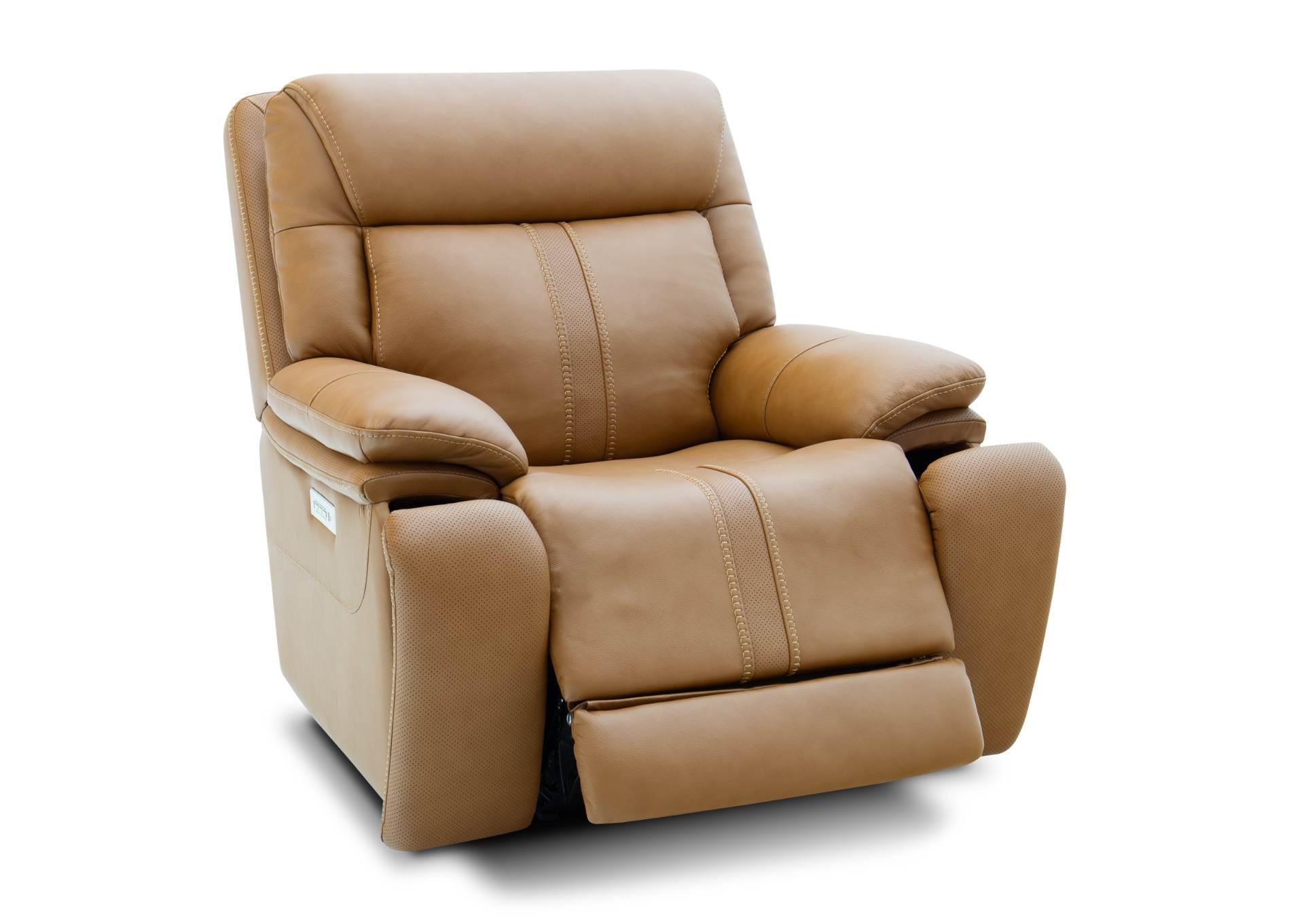 XARA BUTTERNUT LEATHER POWER RECLINER,MOTM