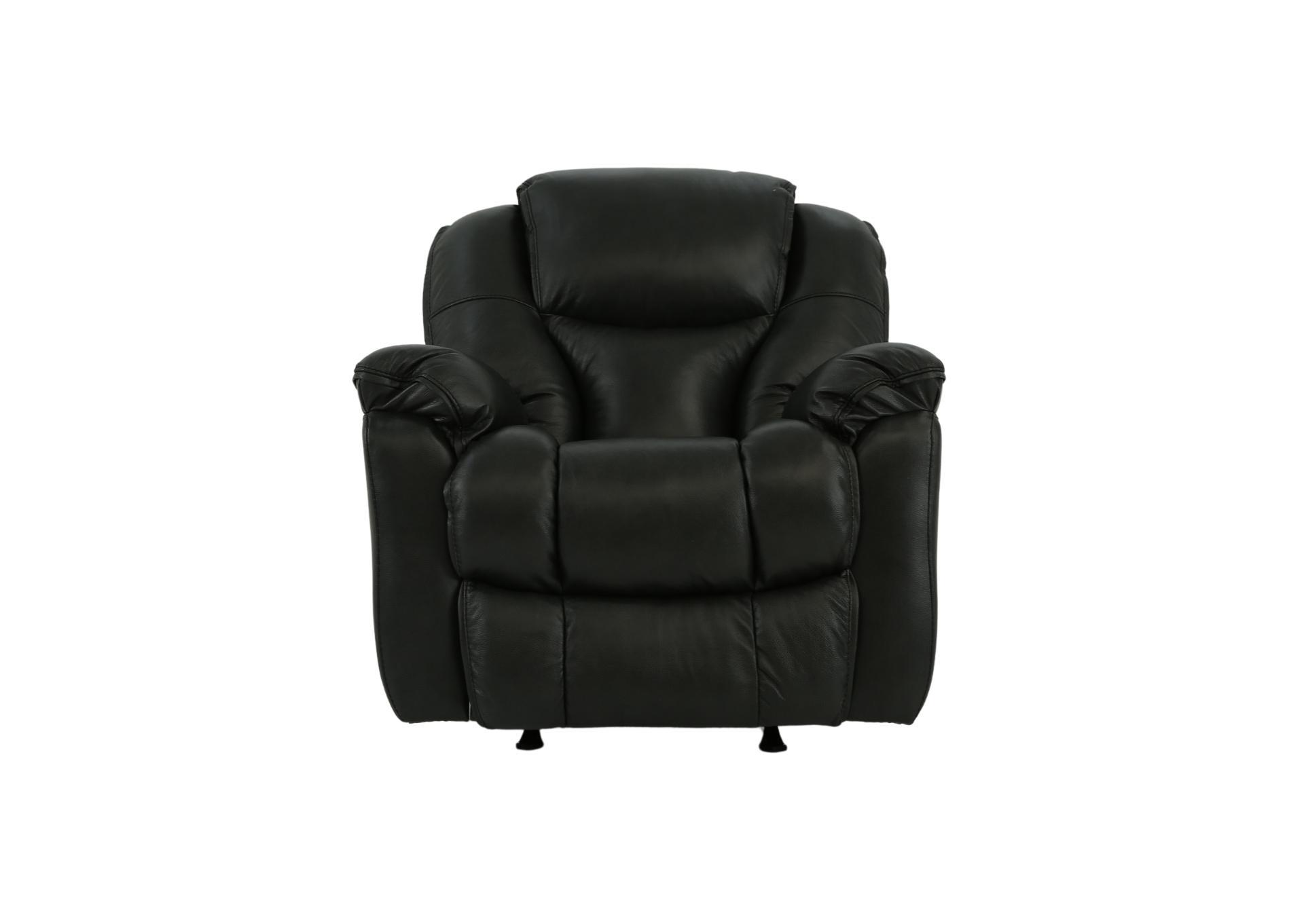 MUSTANG CHARCOAL LEATHER ROCKER RECLINER