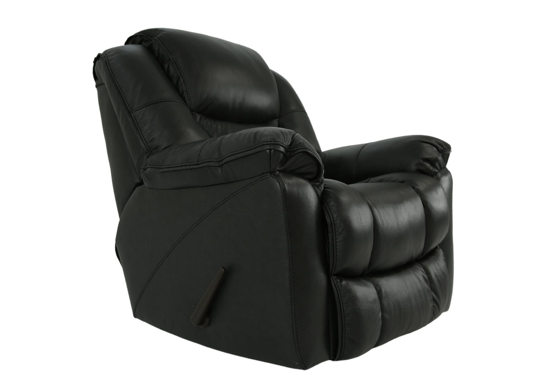MUSTANG CHARCOAL LEATHER ROCKER RECLINER,HOMESTRETCH