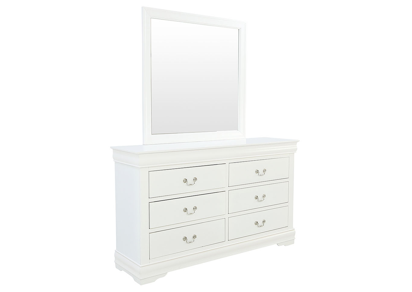 LOUIS PHILIP WHITE DRESSER AND MIRROR,CROWN MARK INT.