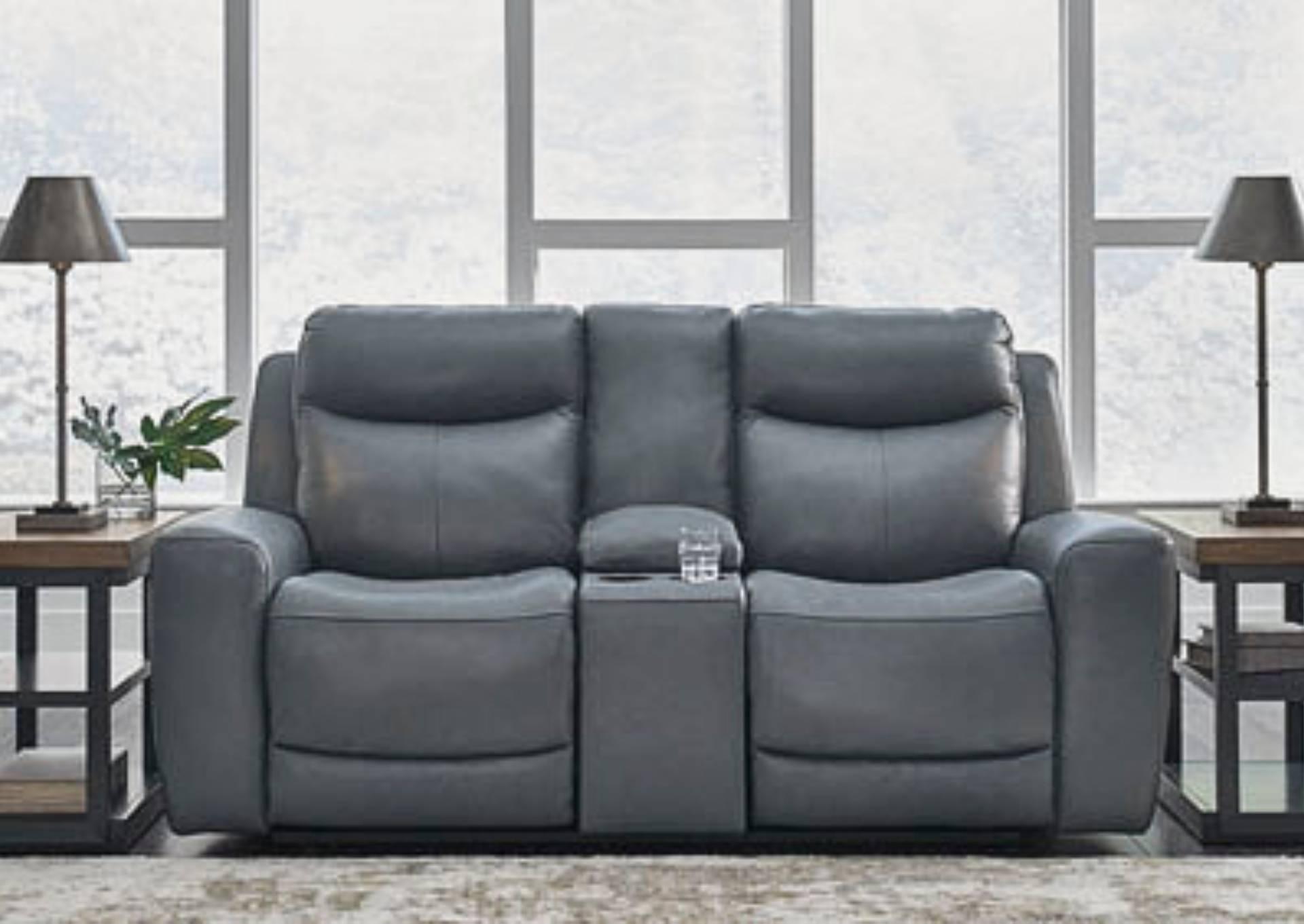 MINDANAO STEEL LEATHER 2P POWER RECLINING LOVESEAT WITH CONSOLE,ASHLEY FURNITURE INC.