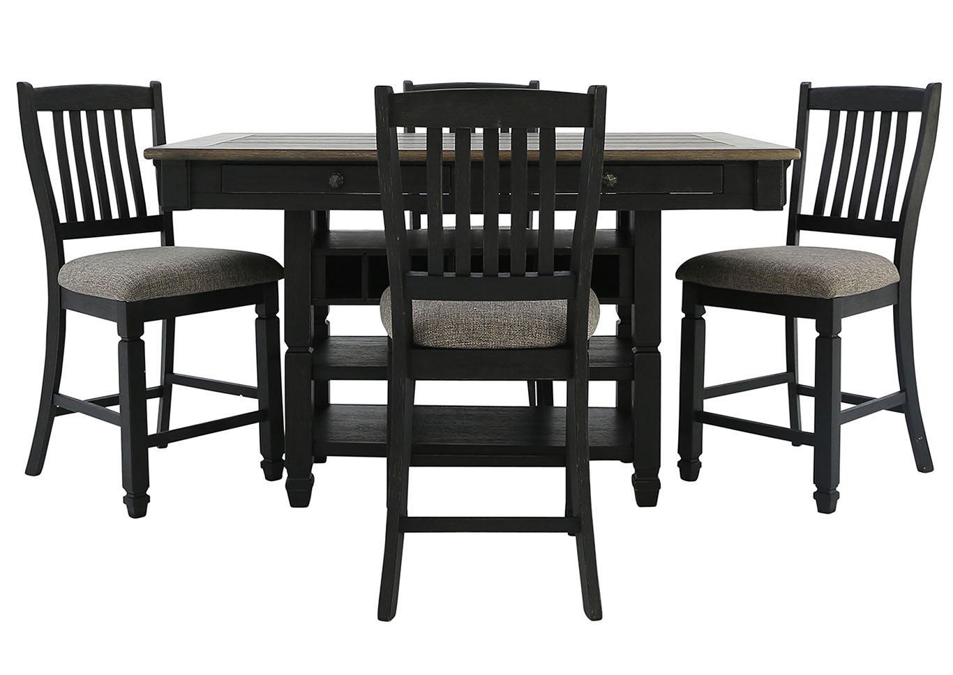 Bar Height Dining Set With Storage / Perspectives Counter Height Pub