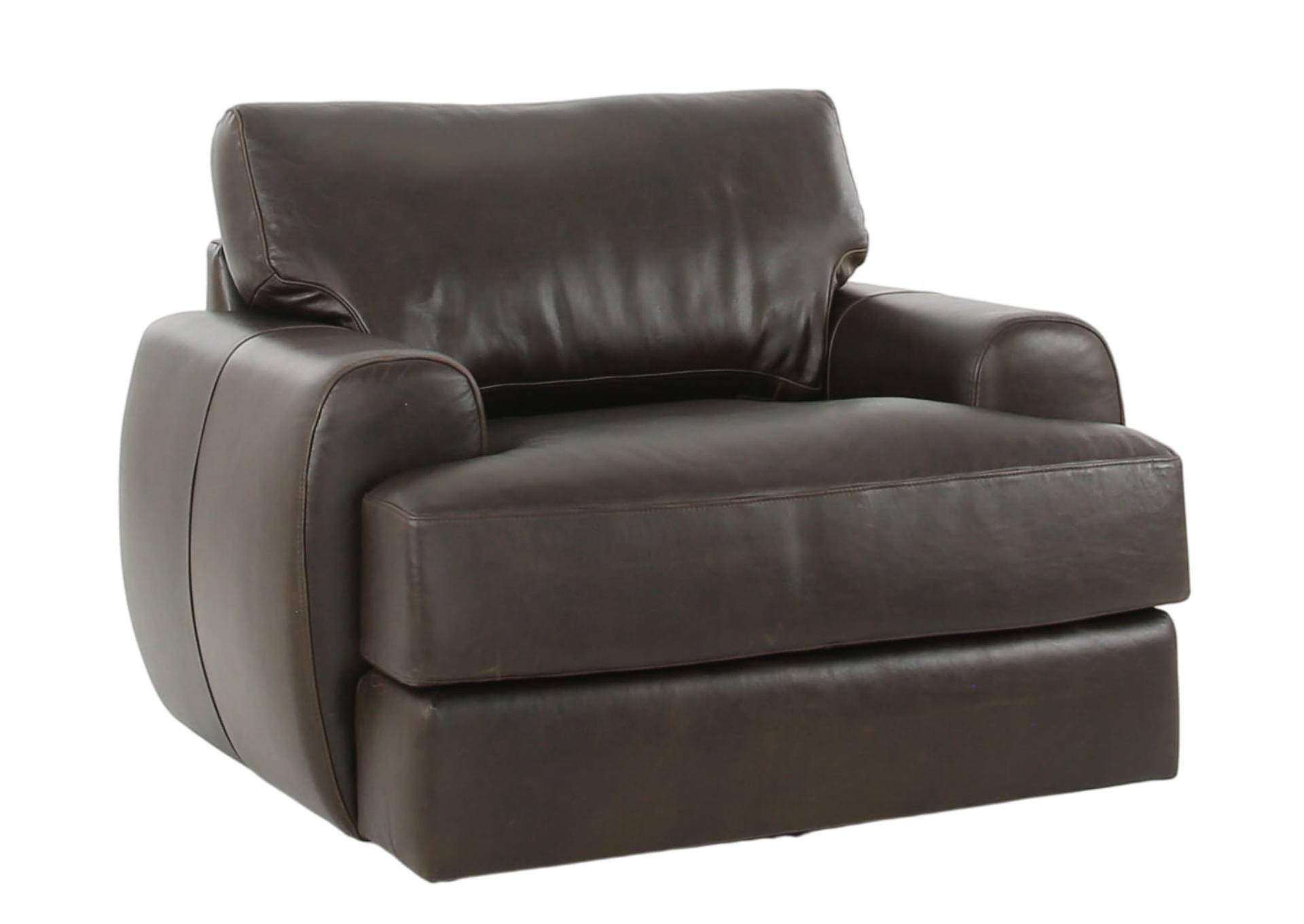 CAMEROON BROWN LEATHER SWIVEL CHAIR,BERNHARDT