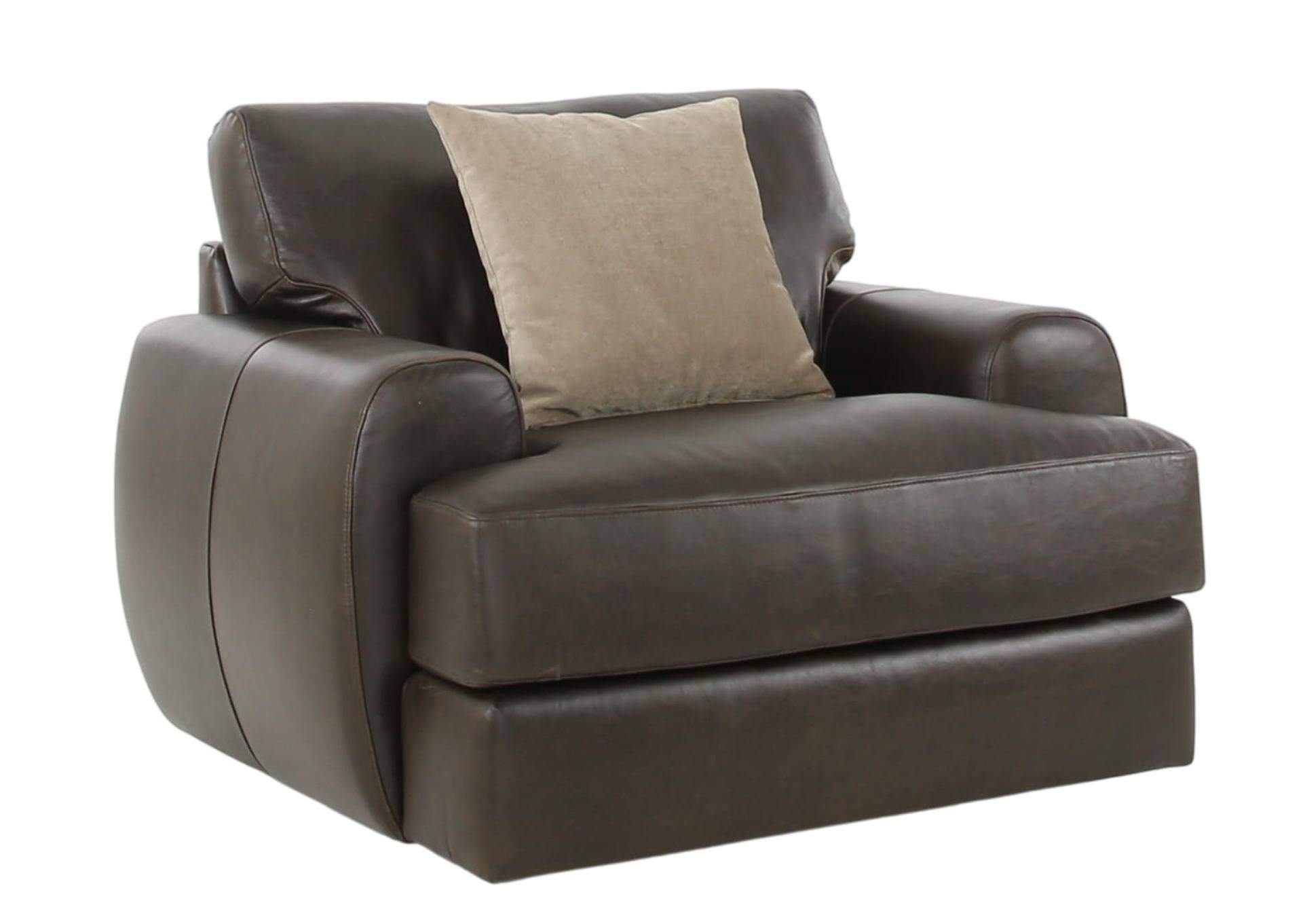 CAMEROON BROWN LEATHER SWIVEL CHAIR,BERNHARDT