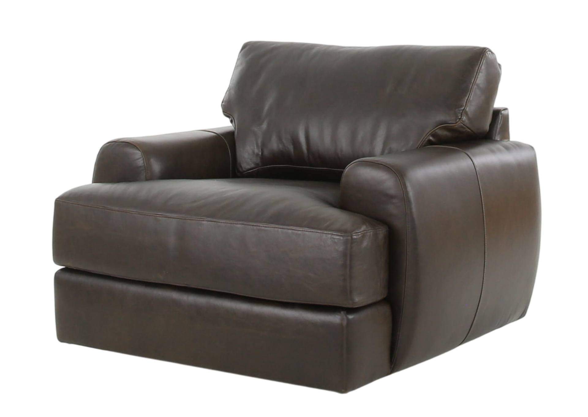 CAMEROON BROWN LEATHER SWIVEL CHAIR,BERNHARDT