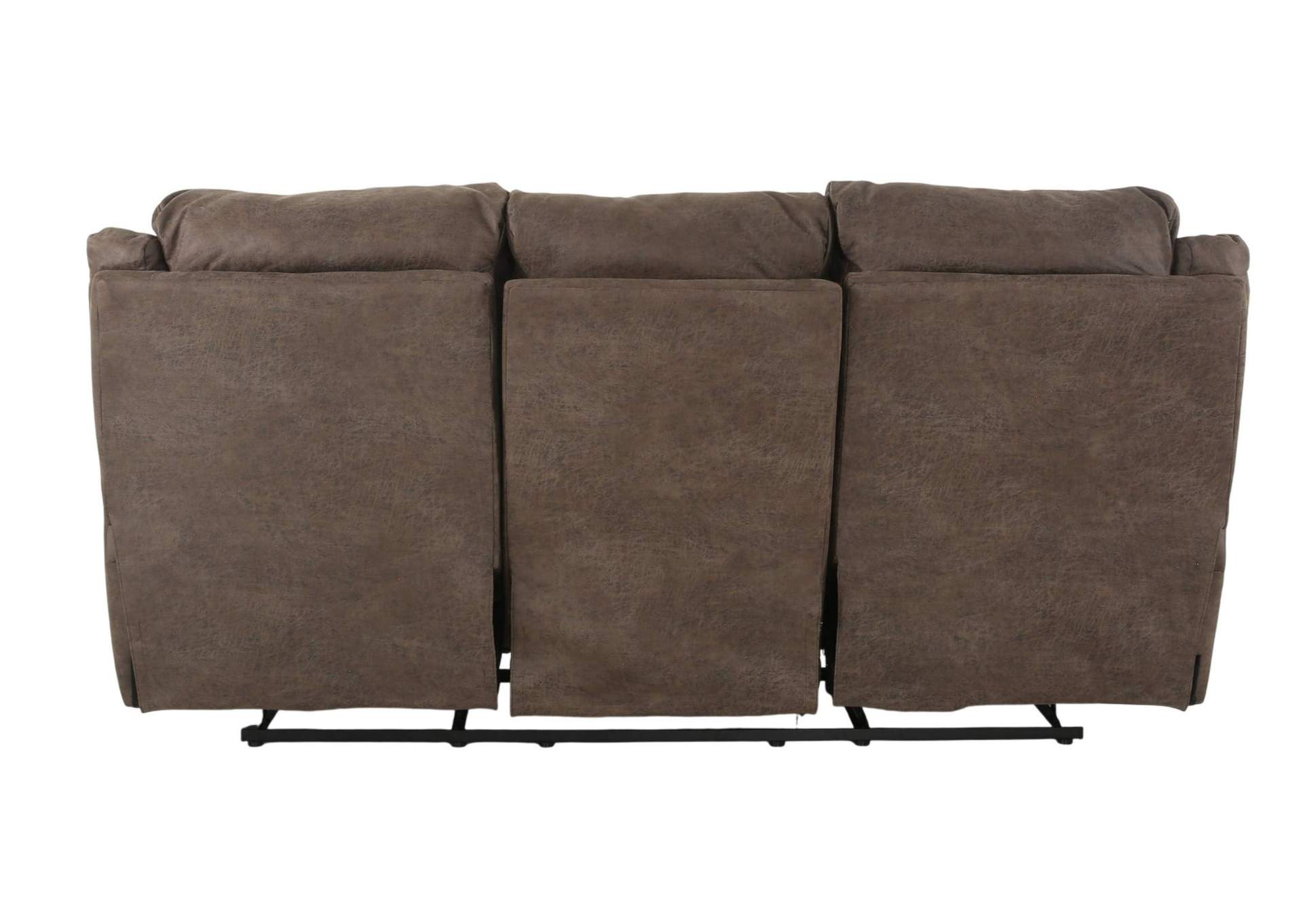 MILO ESPRESSO RECLINING SOFA WITH DROP DOWN TABLE WITH CUPHOLDERS,HOMESTRETCH