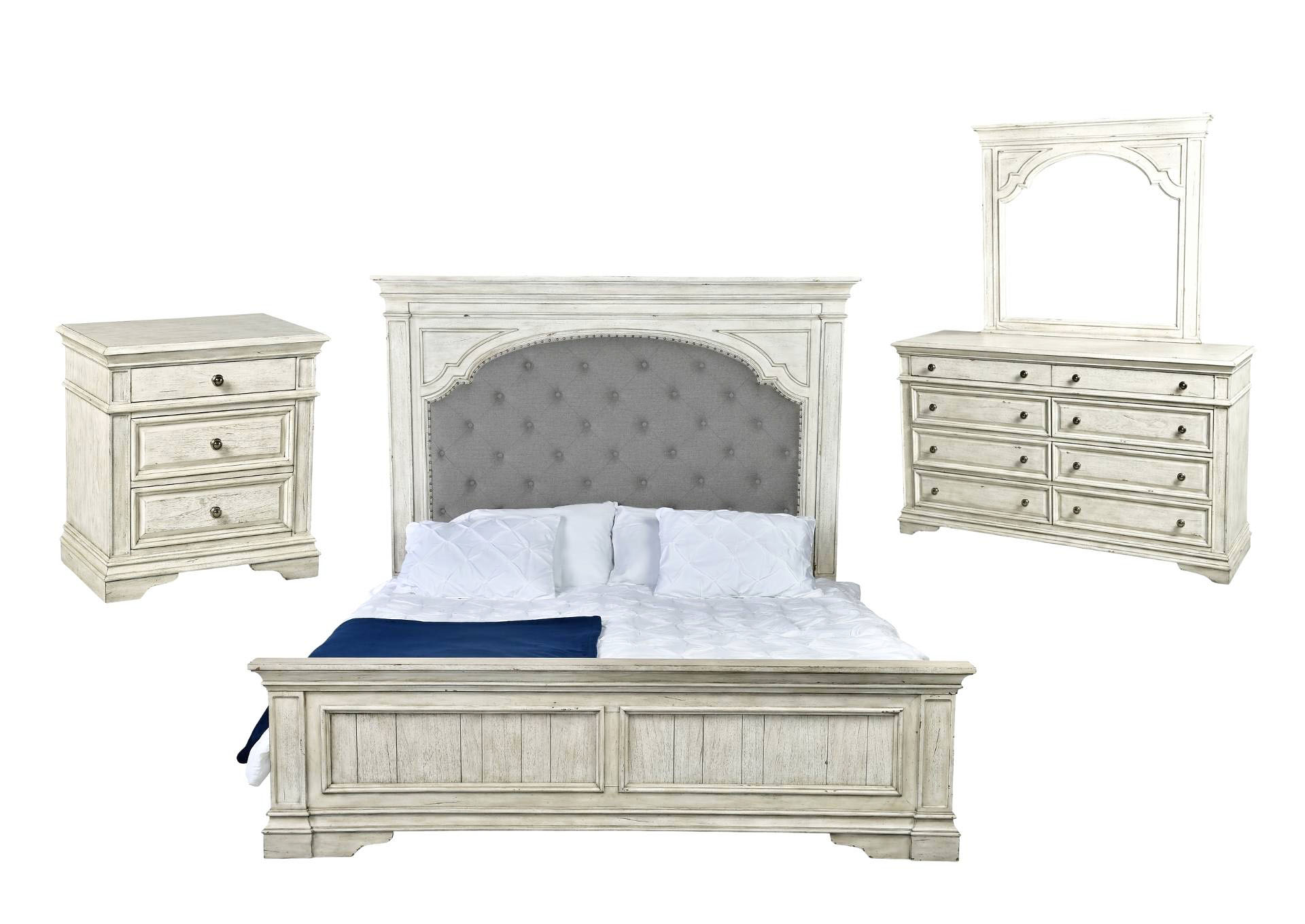 HIGHLAND PARK WHITE QUEEN BEDROOM,STEVE SILVER COMPANY