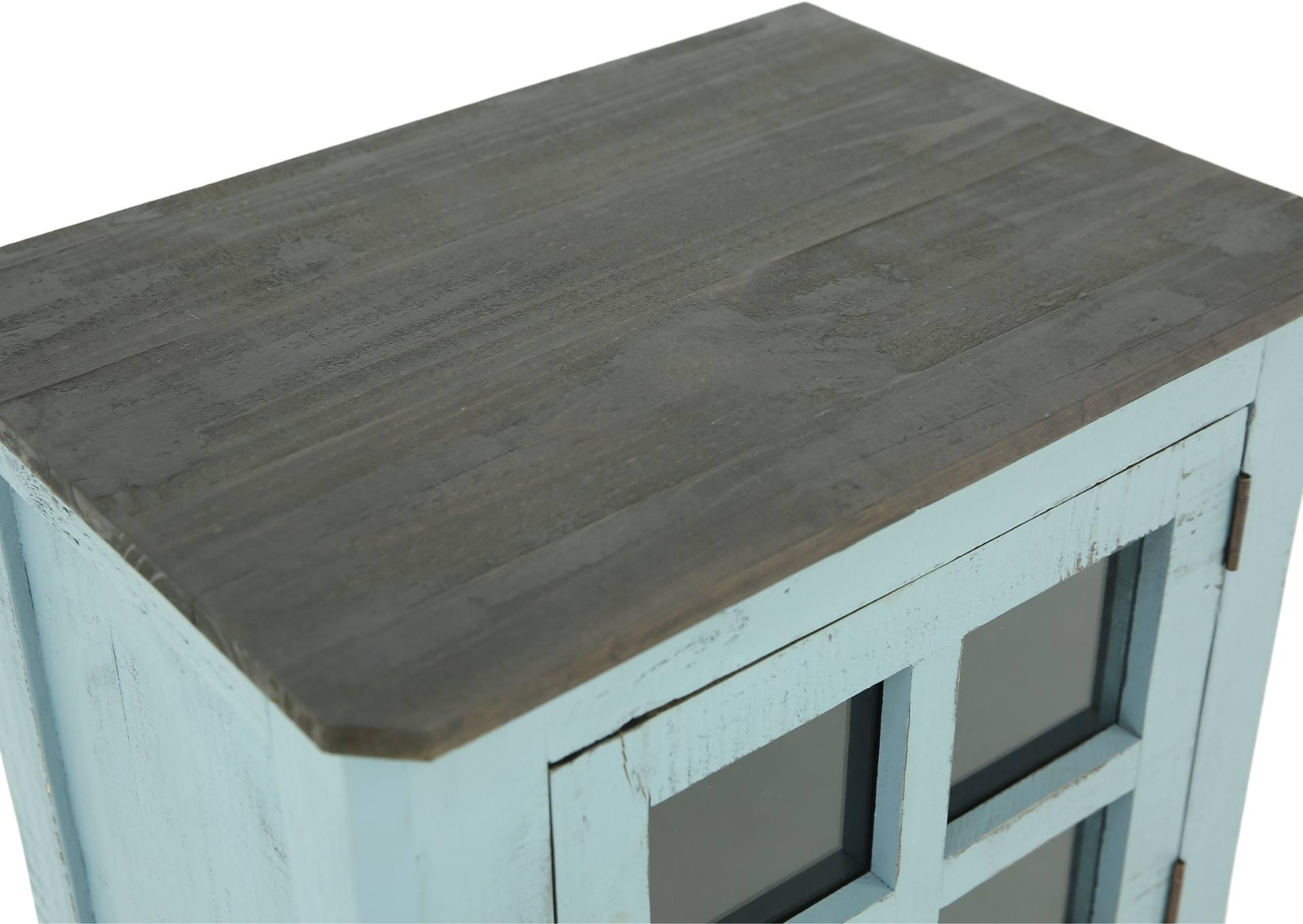 AUGUSTA RAFTWOOD/BLUE ACCENT TABLE,ARDENT HOME