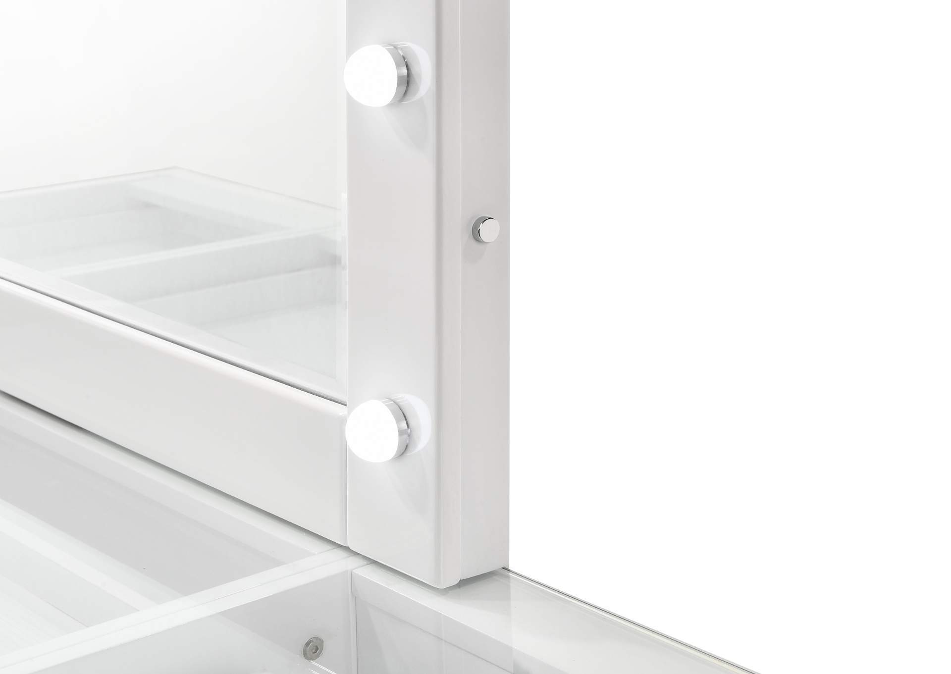 AVERY WHITE VANITY WITH LED MIRROR,CROWN MARK INT.