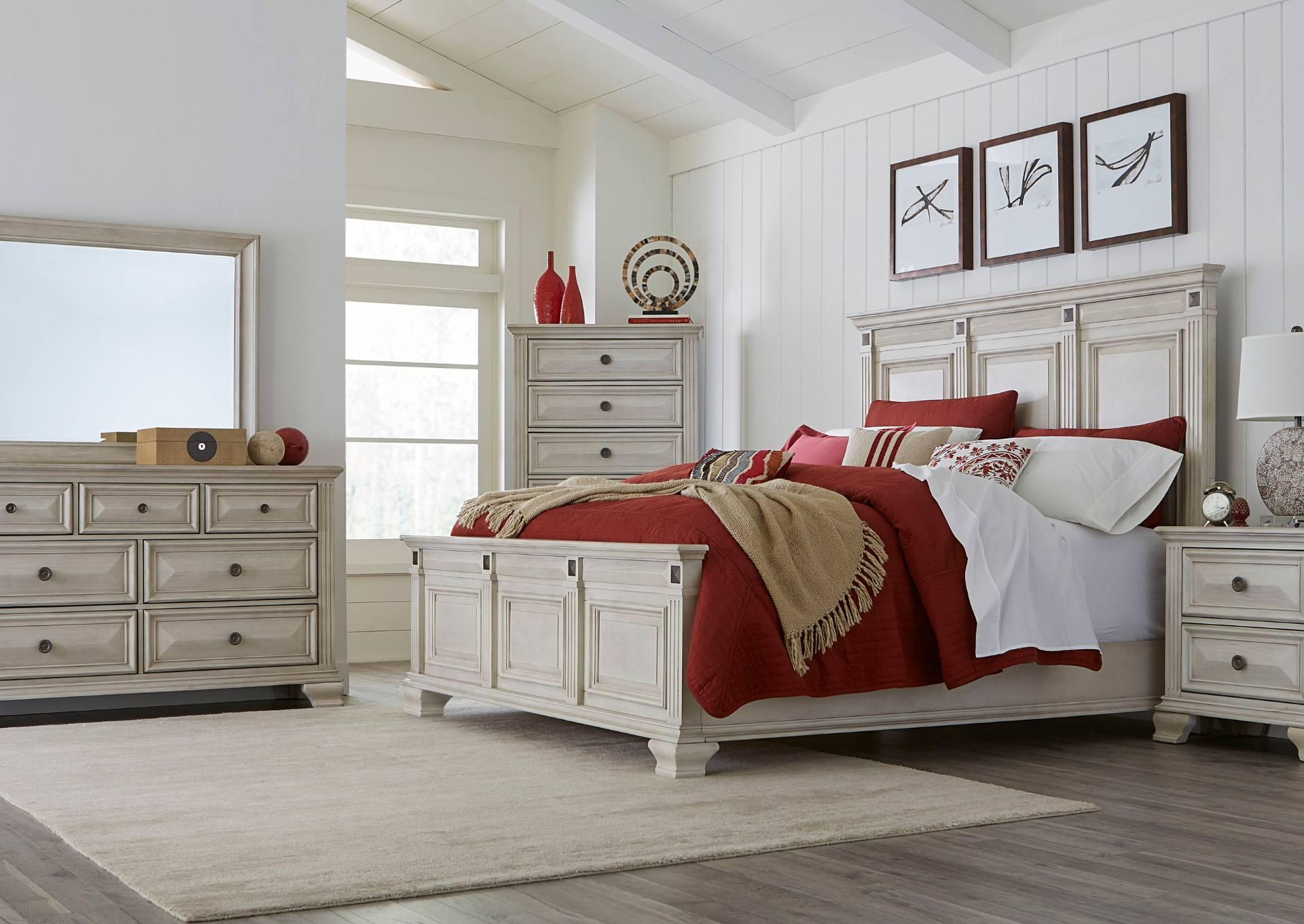 HALIFAX WHITE KING BED,LIFESTYLE FURNITURE