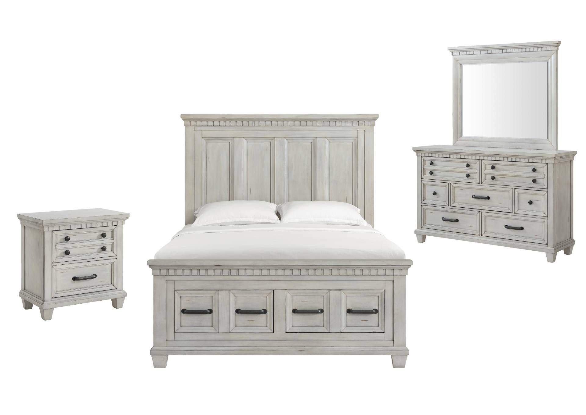 MCCOY ANTIQUE WHITE QUEEN BEDROOM