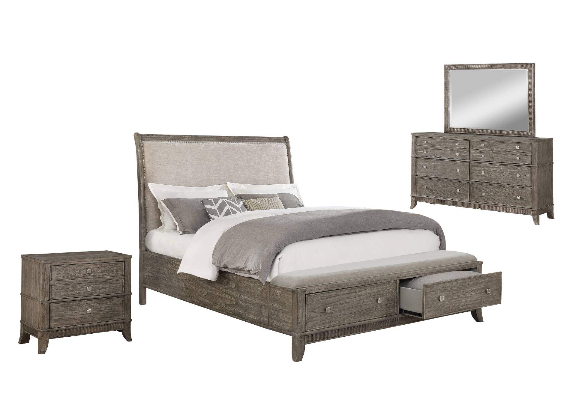 MINDI BRUSHED GRAY KING BEDROOM,AVALON FURNITURE