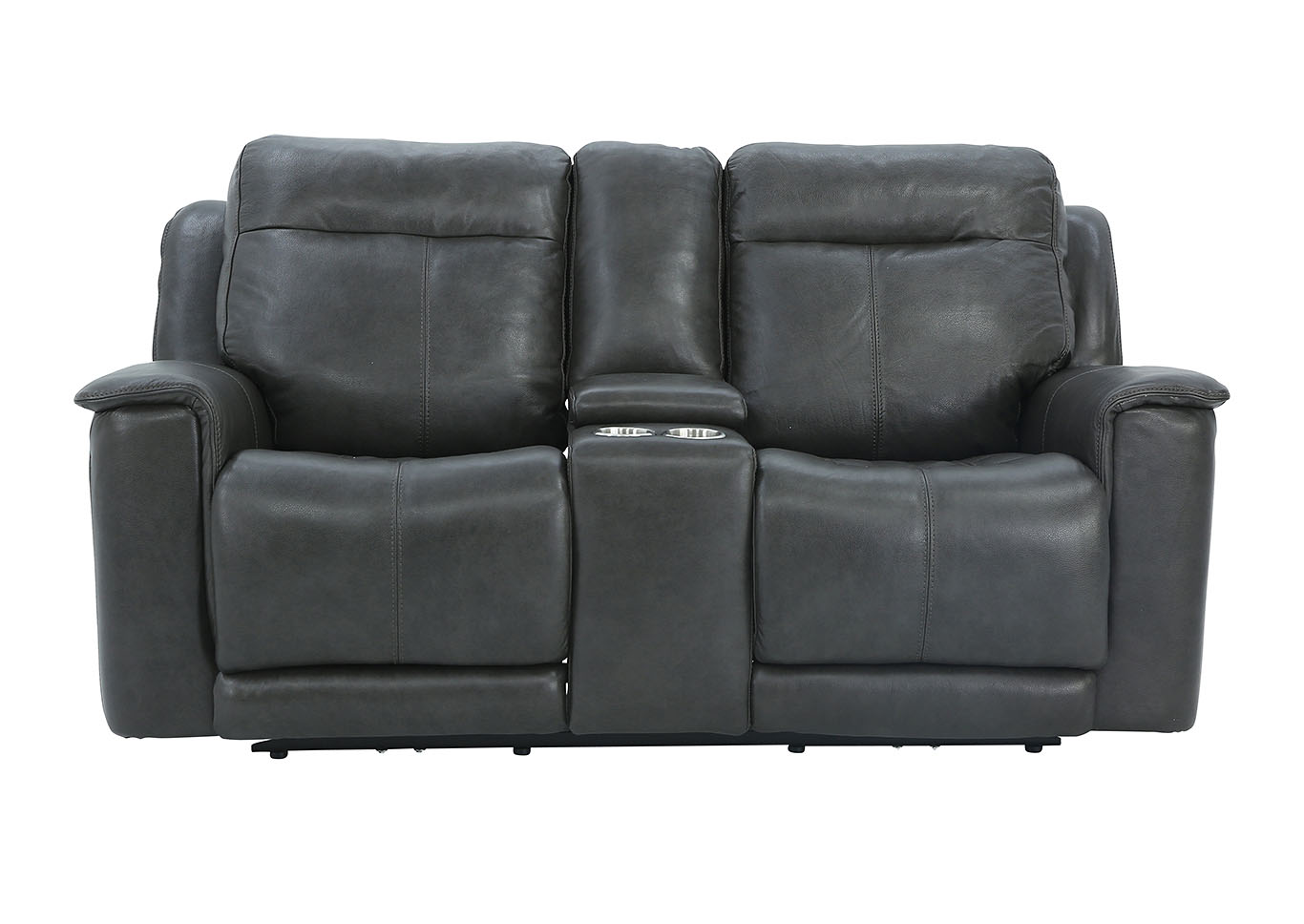 MILLER POWER GREY LAYFLAT LOVESEAT WITH CONSOLE P3