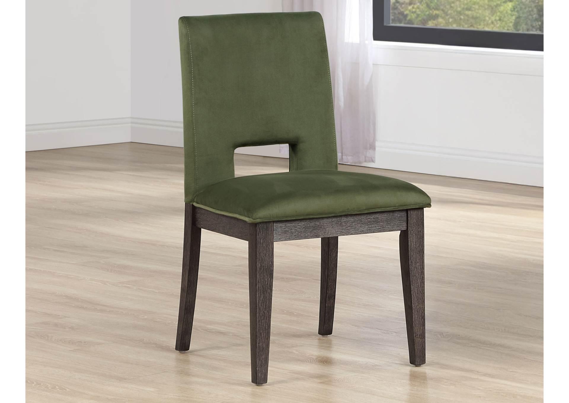 EVAN GREEN SIDE CHAIR,STEVE SILVER COMPANY