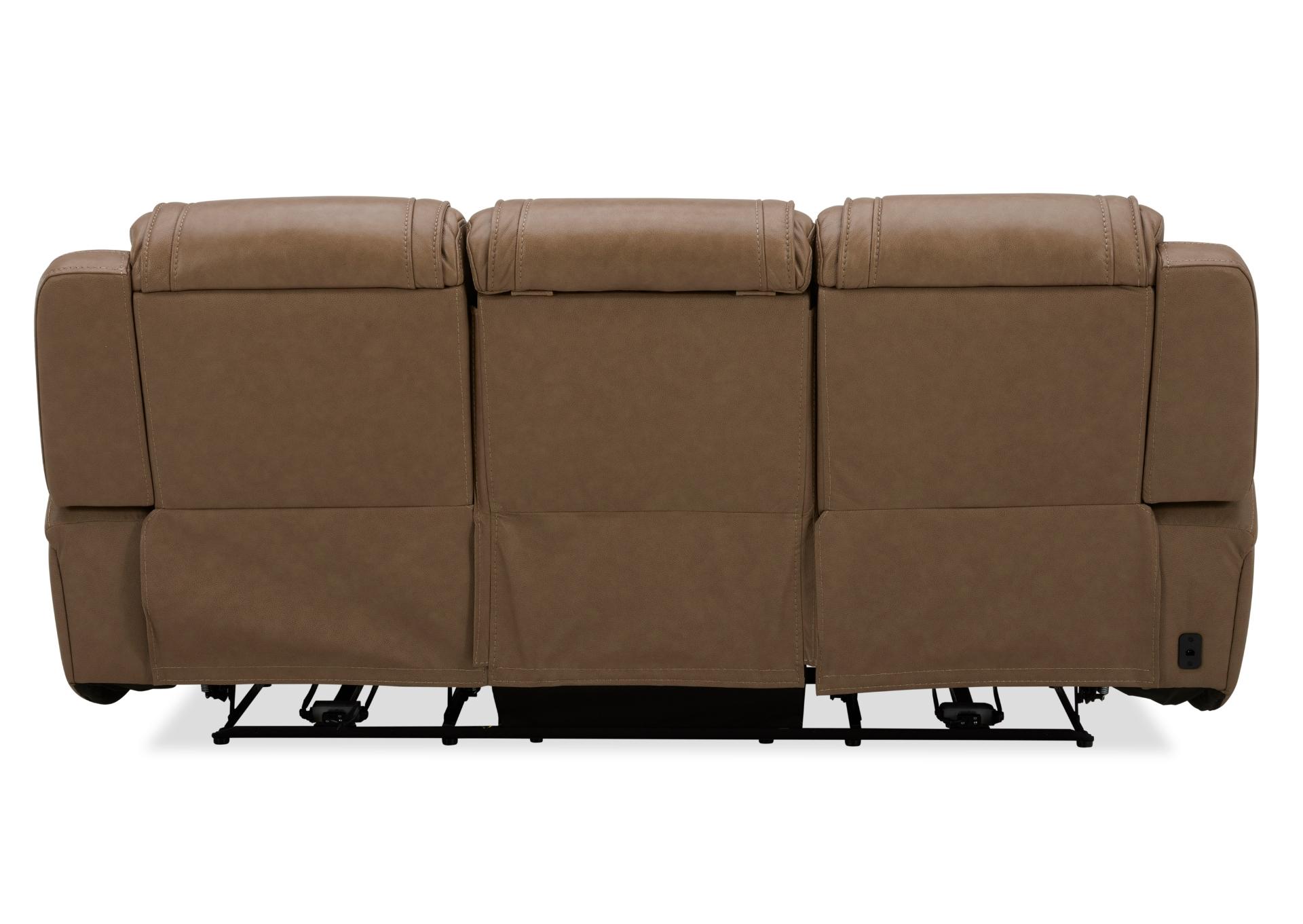 BOSTON SAND LEATHER POWER SOFA WITH DROP DOWN TABLE,KUKA