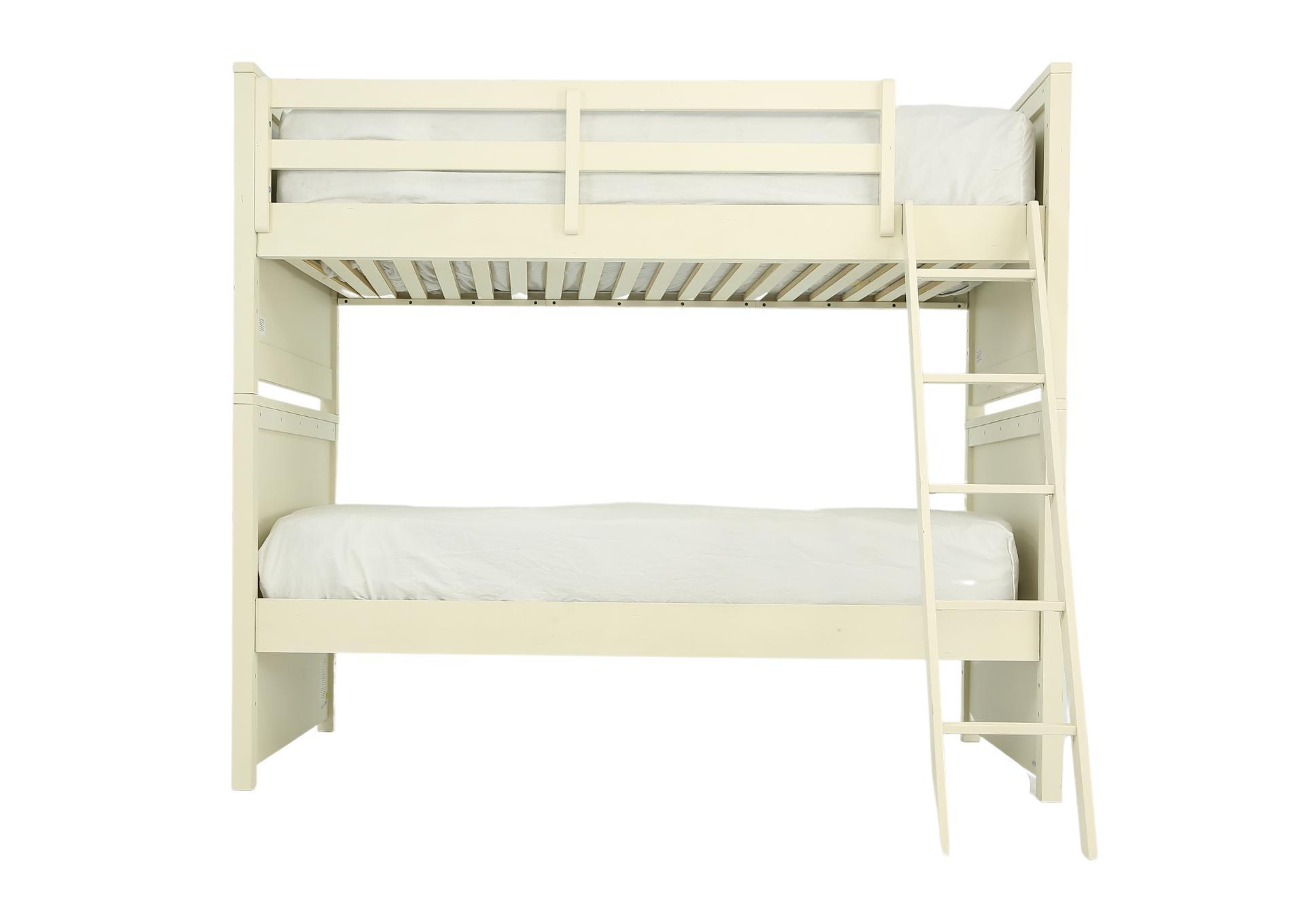 LAKE HOUSE WHITE TWIN OVER TWIN BUNKBED WITH TRUNDLE