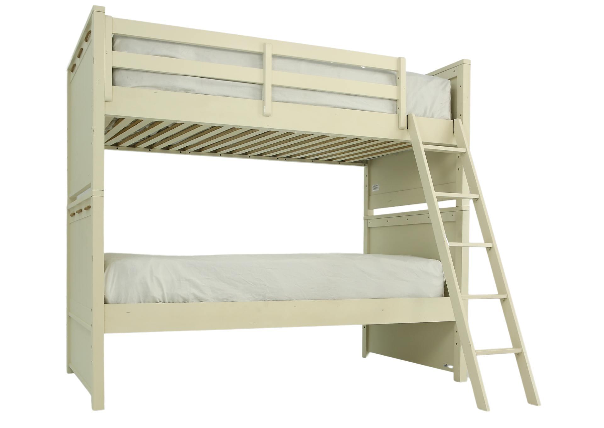 LAKE HOUSE WHITE TWIN OVER TWIN BUNKBED WITH TRUNDLE,MONDAY COMPANY