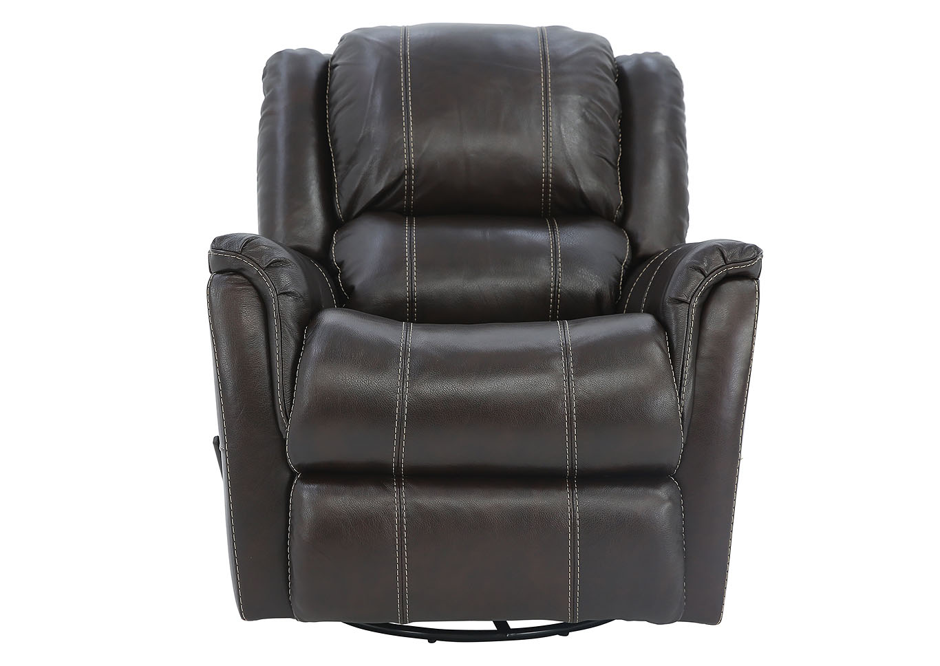 BRYCE WALNUT LEATHER SWIVEL GLIDER RECLINER,HOMESTRETCH