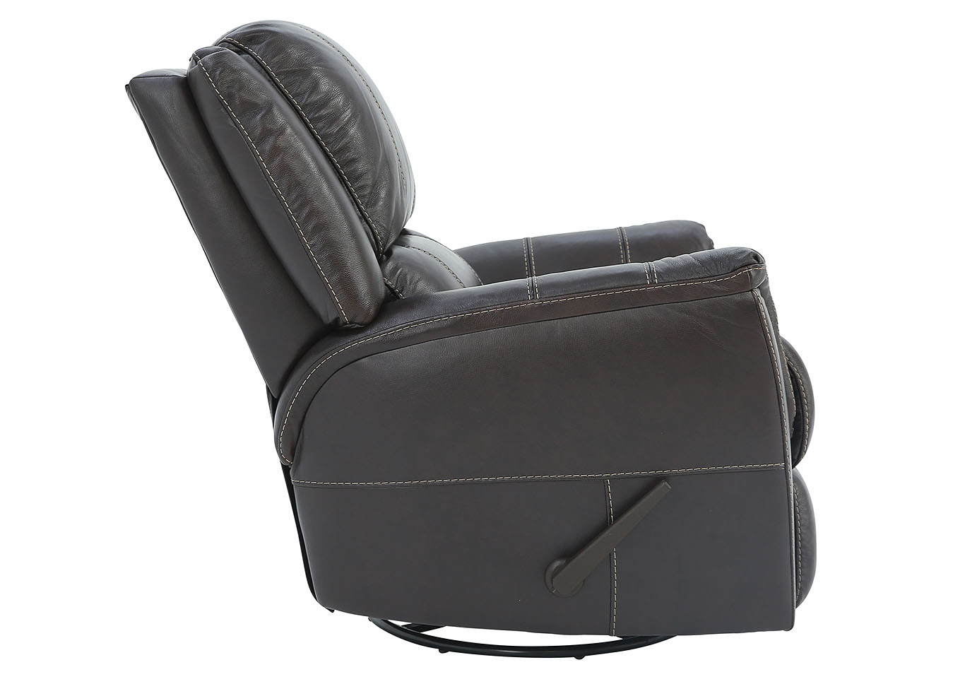 BRYCE WALNUT LEATHER SWIVEL GLIDER RECLINER,HOMESTRETCH