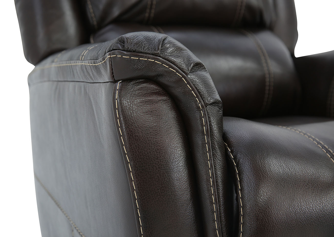 BRYCE WALNUT LEATHER SWIVEL GLIDER RECLINER,HOMESTRETCH