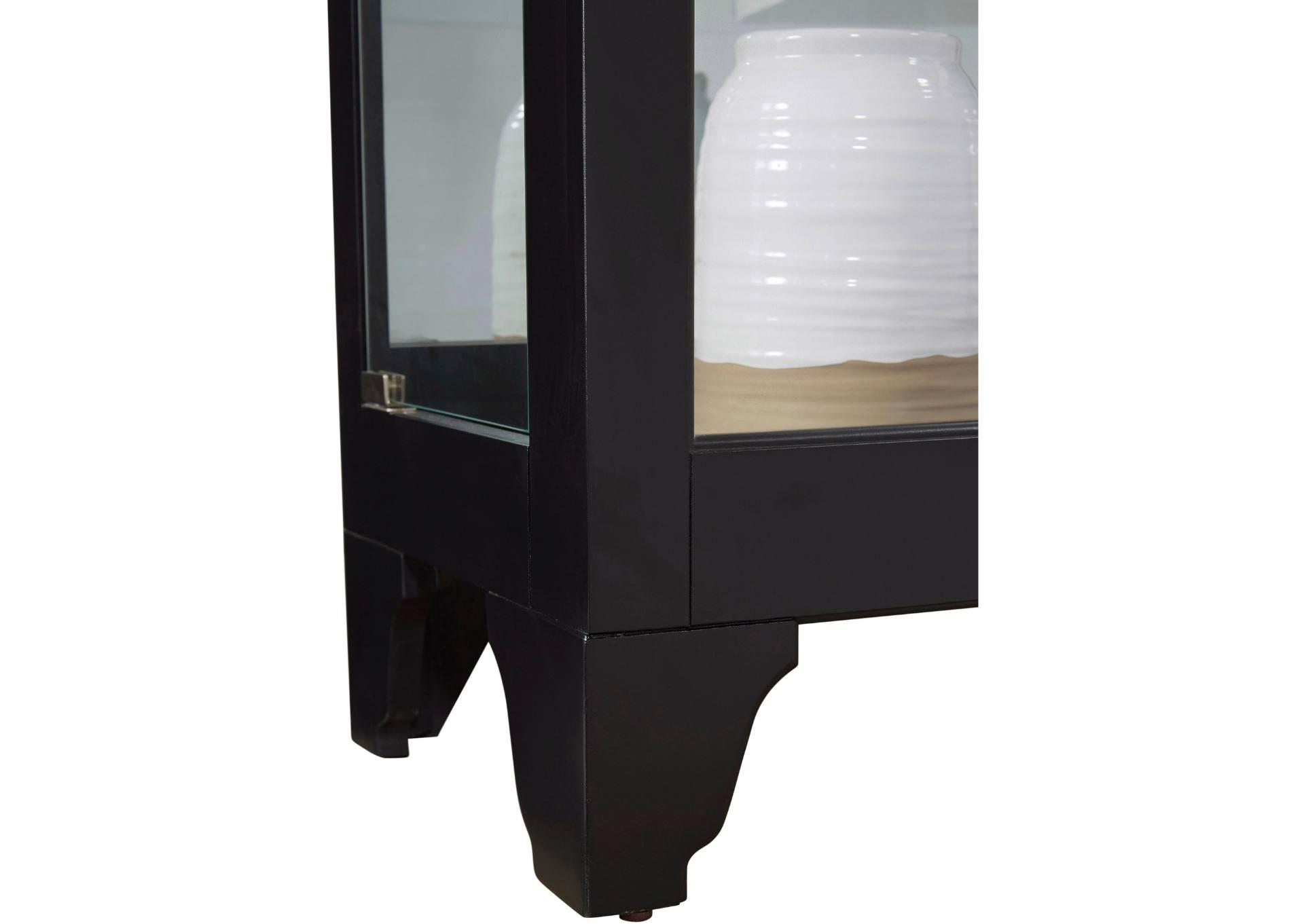 MODERN CURIO CABINET BLACK ONYX FINISH,PULASKI FURNITURE CORPORATION