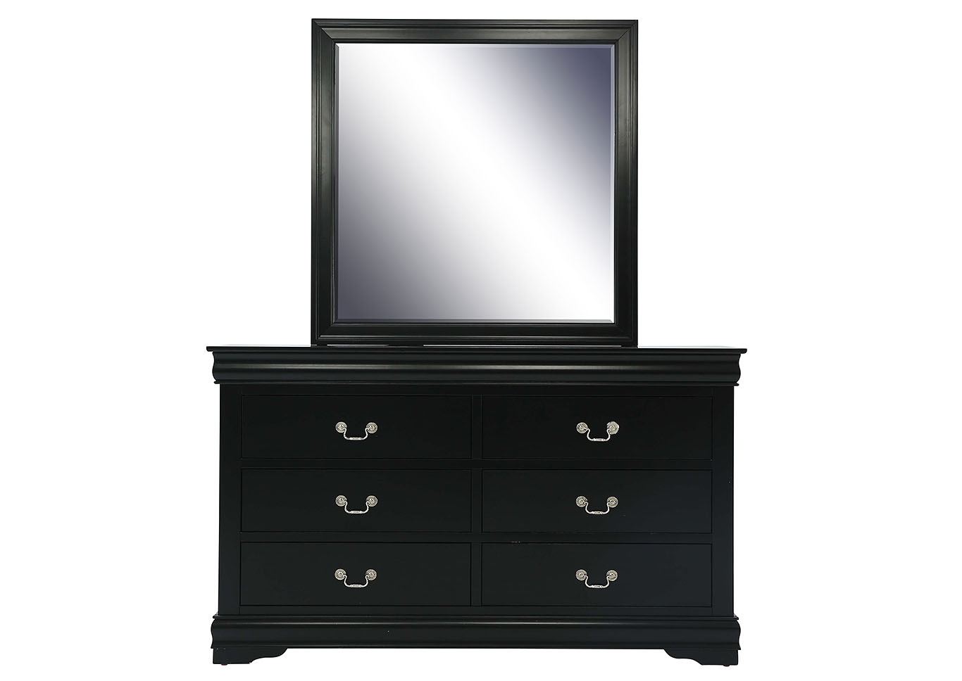 Louis Philippe Dresser with Mirror - White
