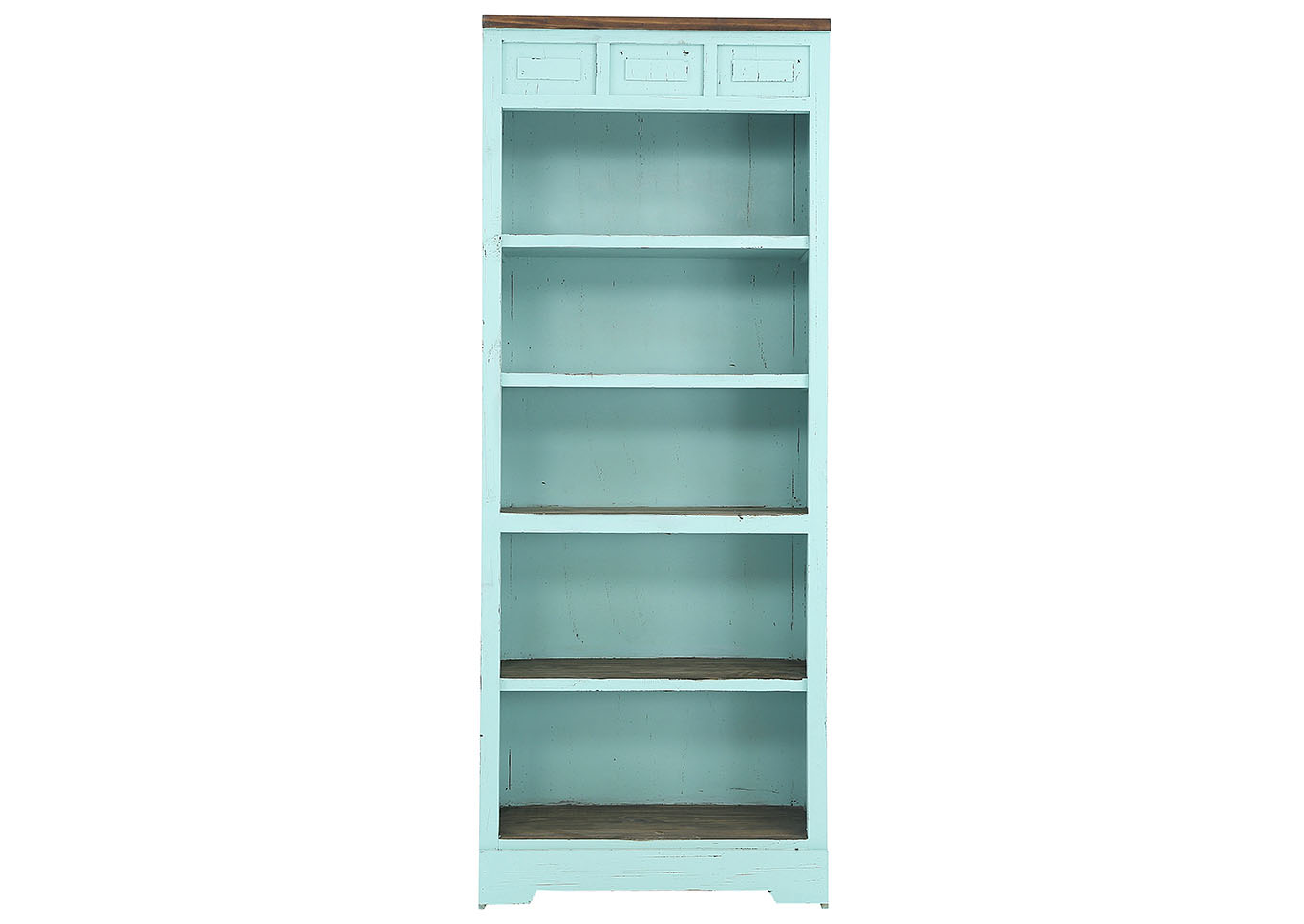 LAWMAN TURQUOISE BOOKCASE,RUSTIC IMPORTS
