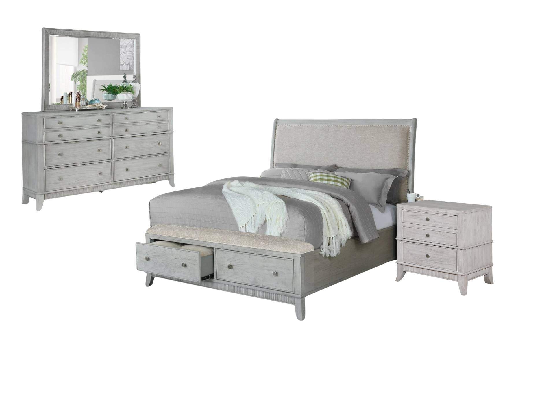 MINDI WASHED KING BEDROOM,AVALON FURNITURE