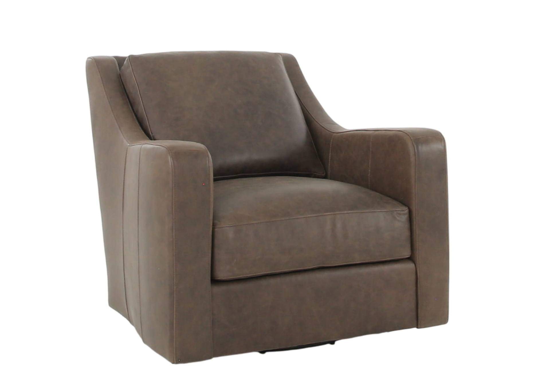 BONAVENTURA WALNUT LEATHER SWIVEL CHAIR,BERNHARDT