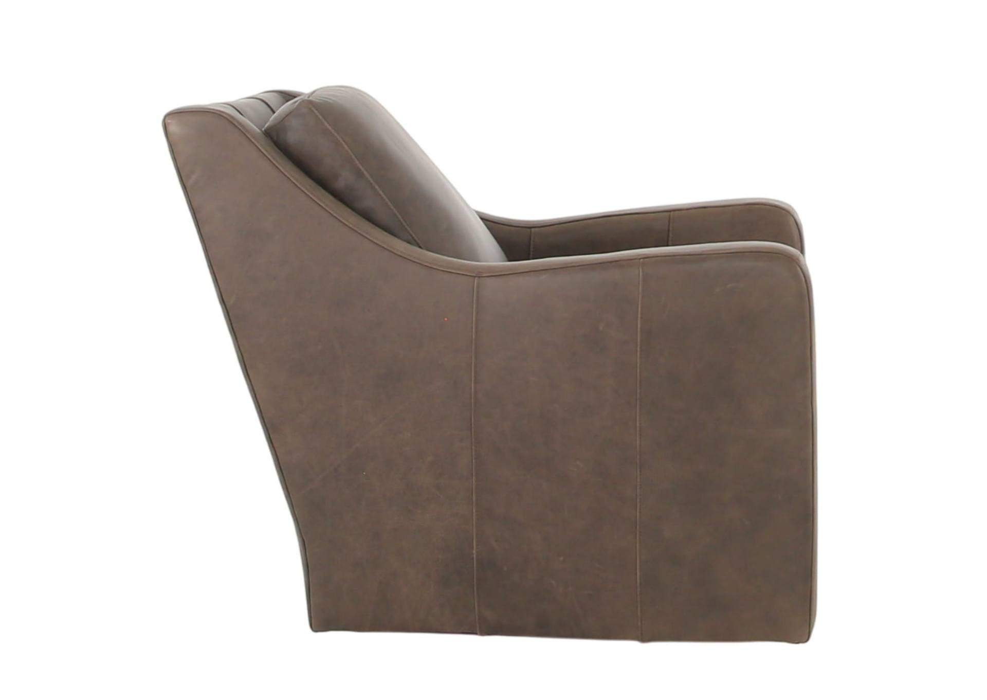 BONAVENTURA WALNUT LEATHER SWIVEL CHAIR,BERNHARDT