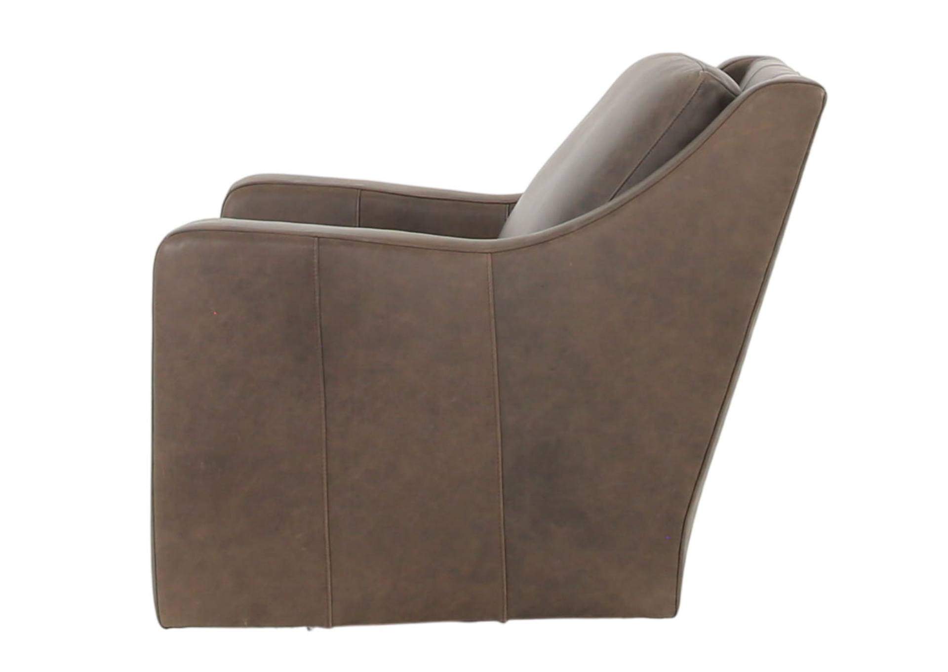 BONAVENTURA WALNUT LEATHER SWIVEL CHAIR,BERNHARDT