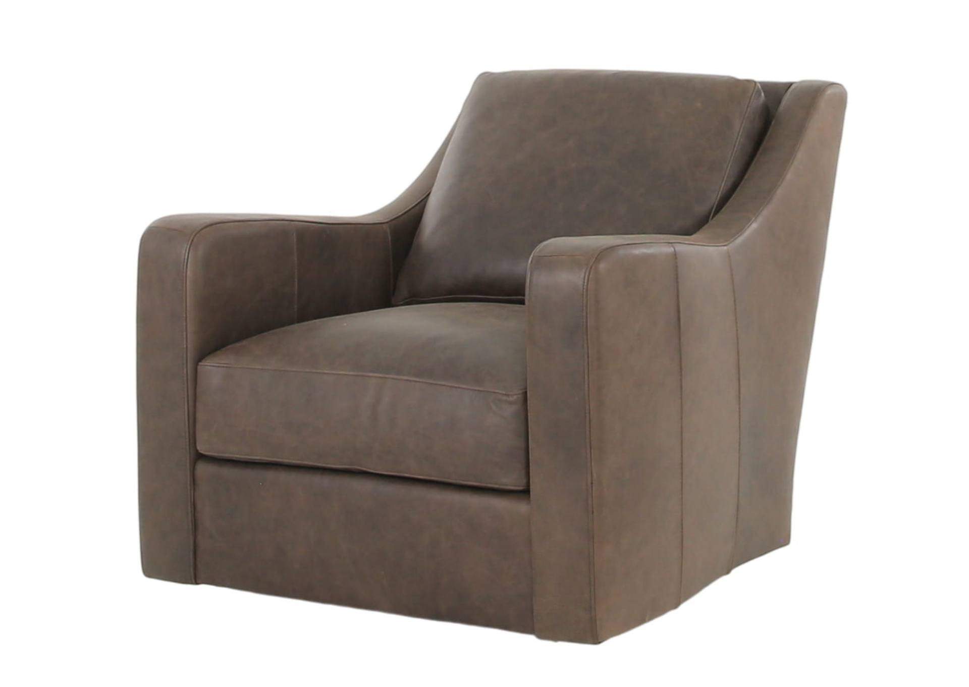 BONAVENTURA WALNUT LEATHER SWIVEL CHAIR,BERNHARDT