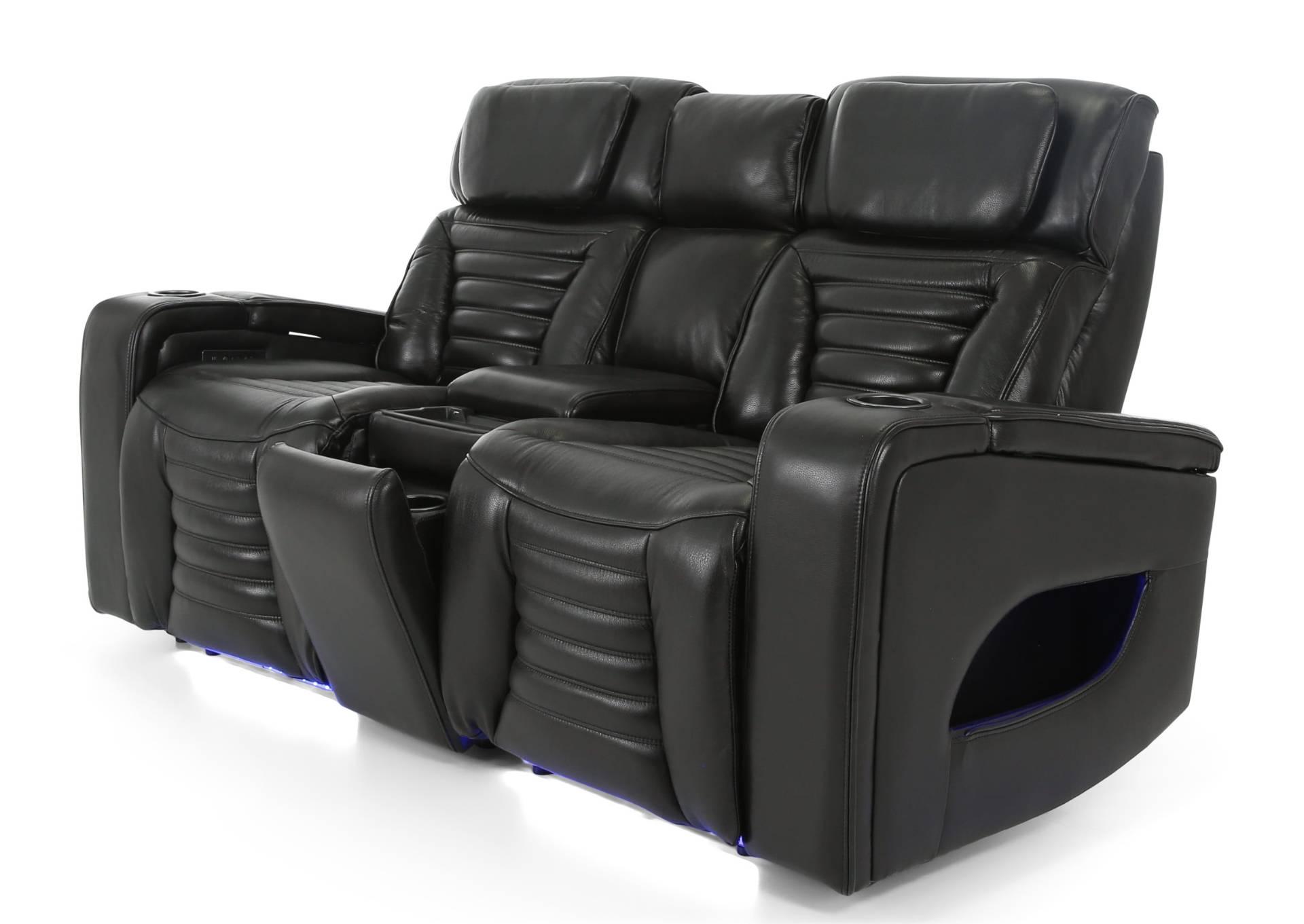 CALLIX BLACKBERRY LEATHER P2 POWER LOVESEAT WITH CONSOLE AND LIGHTS,CHEERS