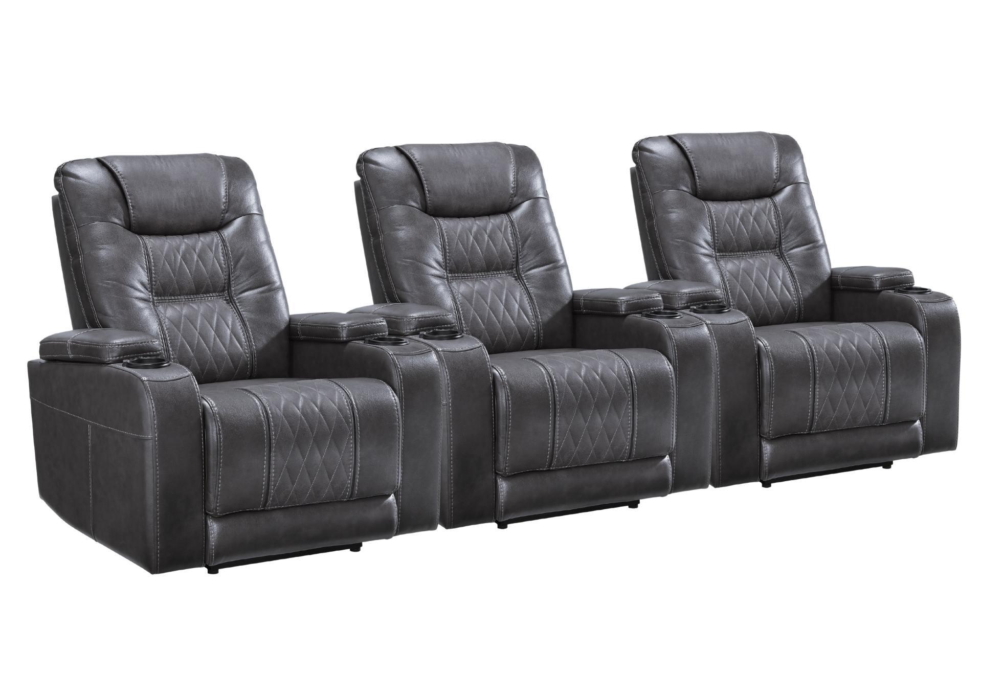 COMPOSER GRAY POWER 3 PIECE THEATER SEATING Ivan Smith Furniture