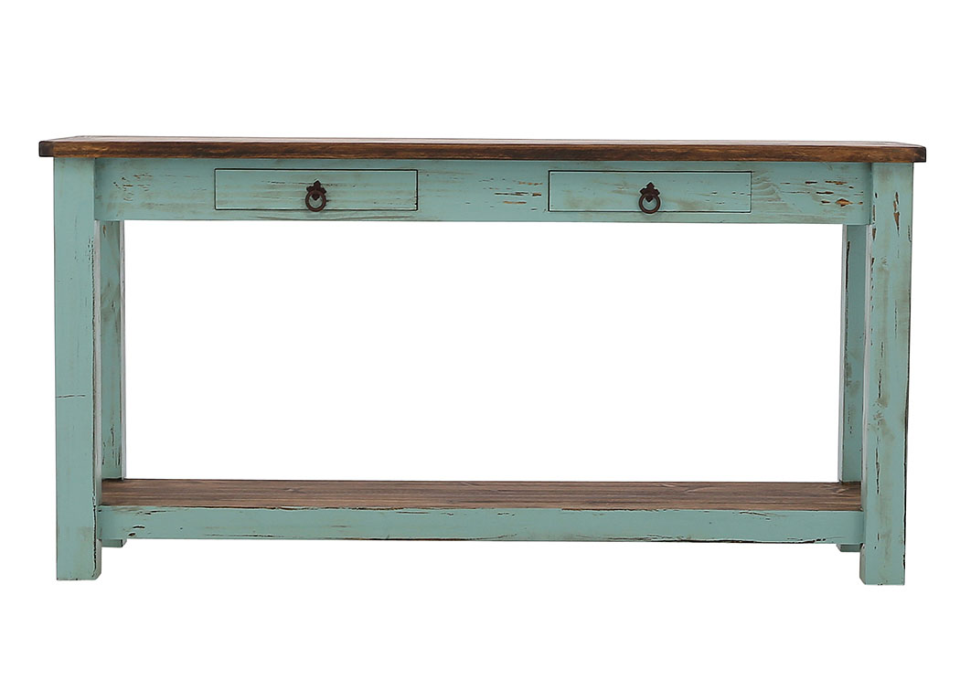 LAWMAN TURQUOISE SOFA TABLE,ARDENT HOME