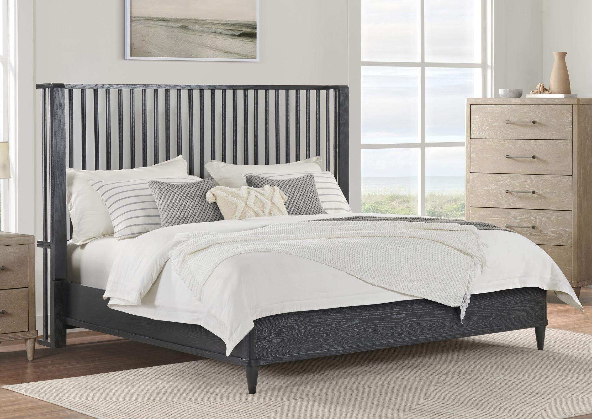 PRESCOTT BLACK KING BED,MNDY