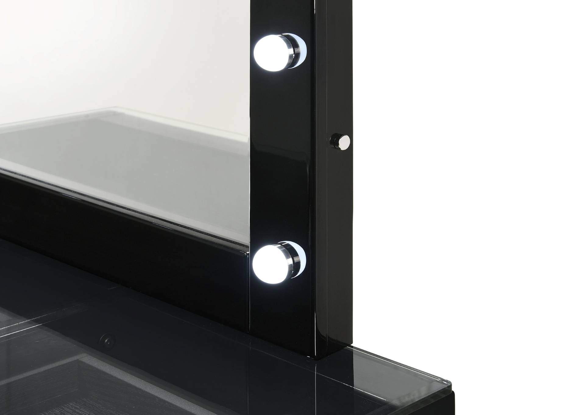 MORGAN BLACK VANITY WITH LED MIRROR,CROWN MARK INT.