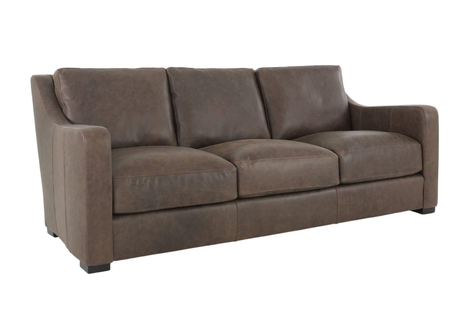 BONAVENTURA WALNUT LEATHER SOFA,BERNHARDT
