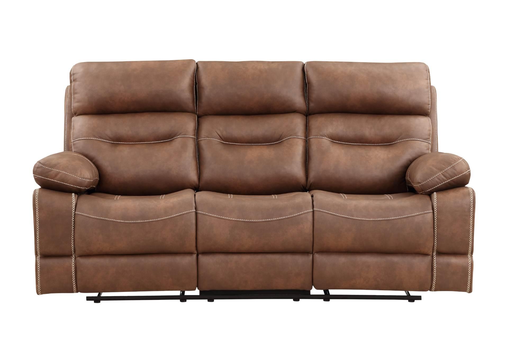 RUDGER CHESTNUT RECLINING SOFA,STEVE SILVER COMPANY