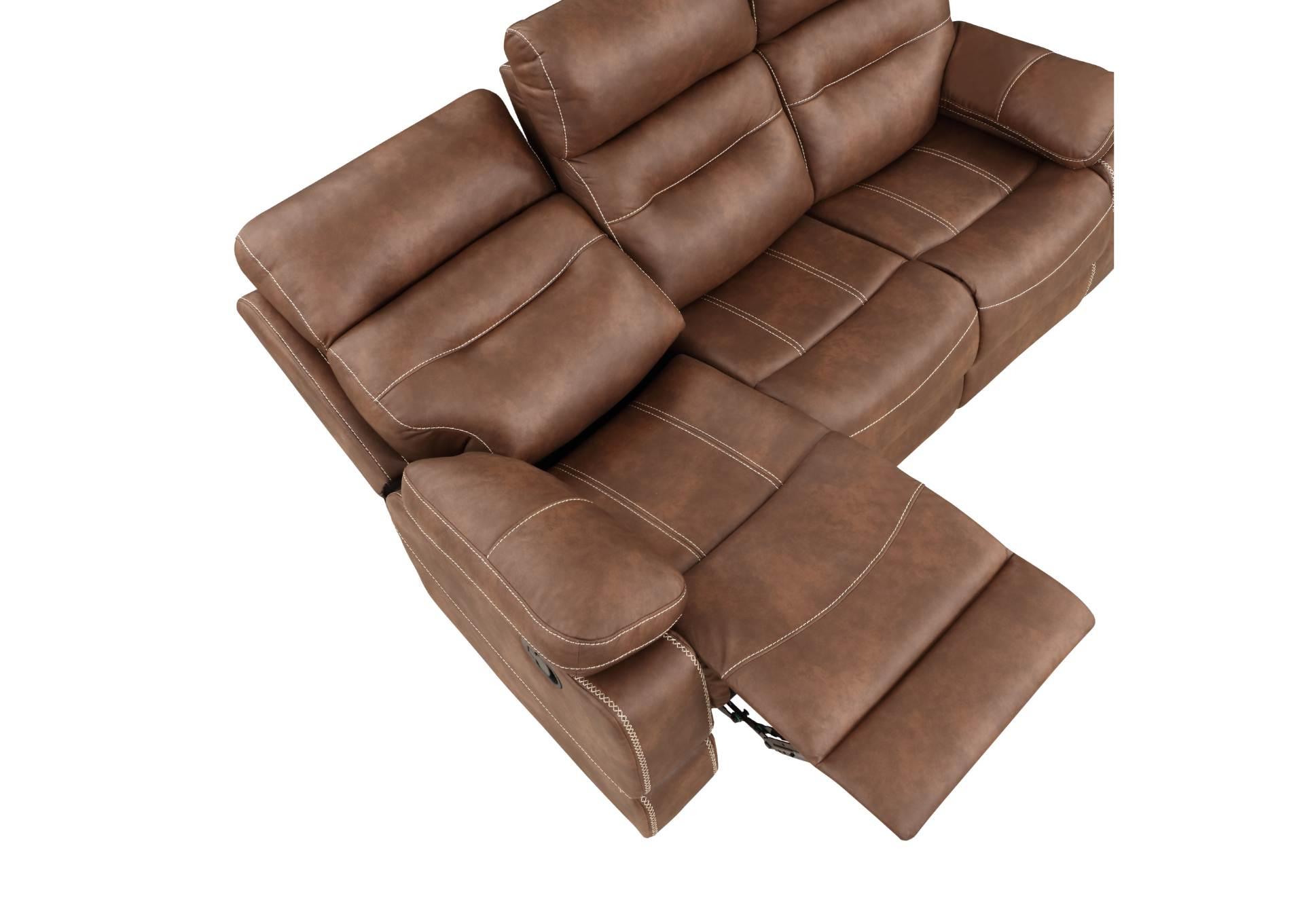 RUDGER CHESTNUT RECLINING SOFA,STEVE SILVER COMPANY